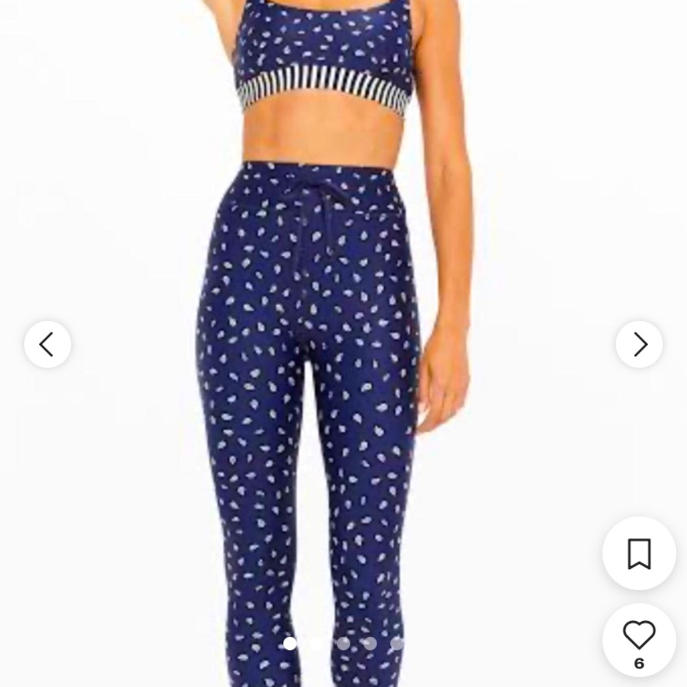 The Upside Women’s Paisley Print Blue Leggings Size Small